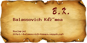 Balassovich Kámea névjegykártya